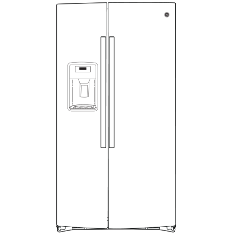 GE(R) 25.3 Cu. Ft. Side-By-Side Refrigerator - (GSS25GGPWW)