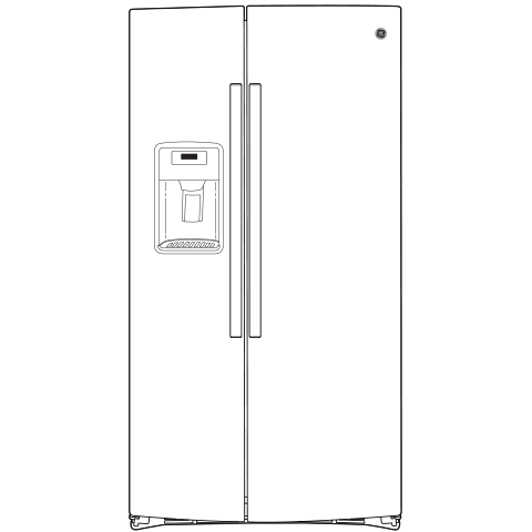GE(R) 25.3 Cu. Ft. Side-By-Side Refrigerator - (GSS25GGPBB)
