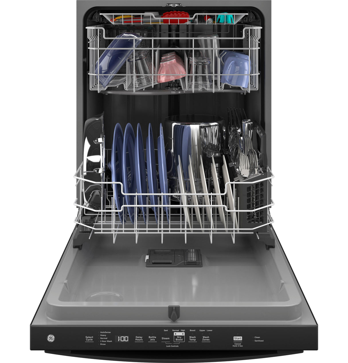GE(R) ENERGY STAR(R) Top Control with Plastic Interior Dishwasher with Sanitize Cycle & Dry Boost - (GDT630PGRBB)