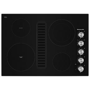 30" Electric Downdraft Cooktop With 4 Elements - Black