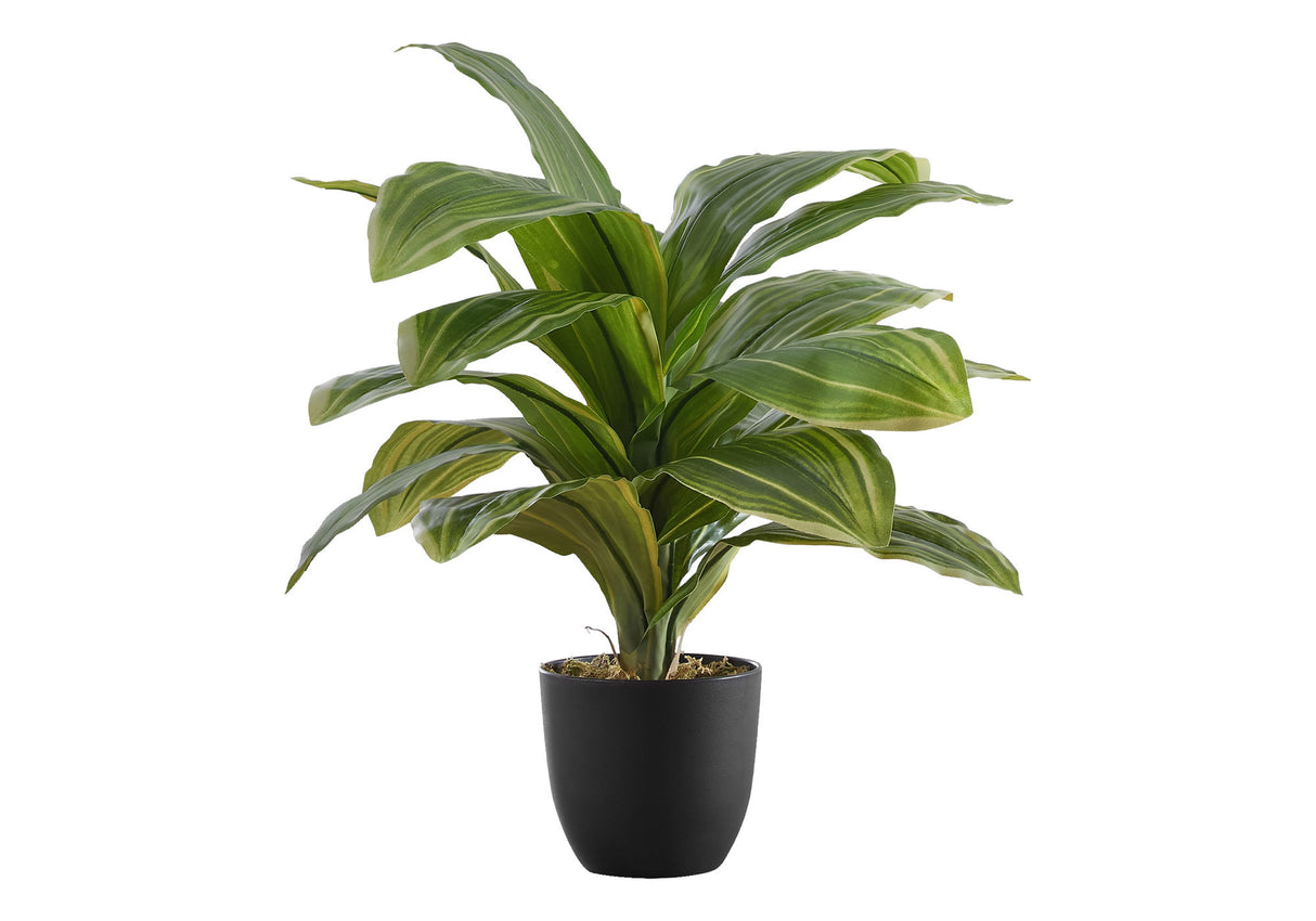 17" Tall, Artificial Plant, Dracaena, Indoor, Faux, Fake, Table, Greenery, Potted, Real Touch, Decorative - Green / Black