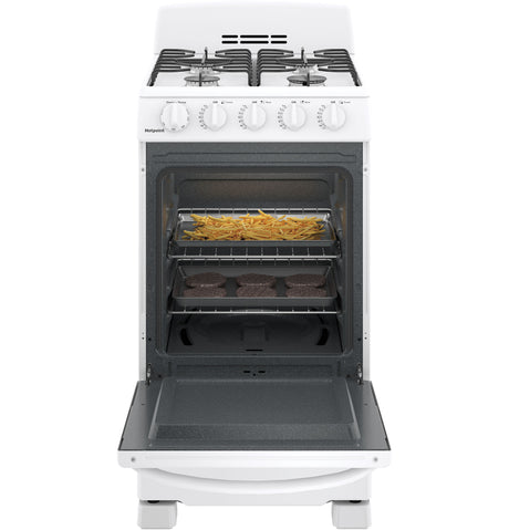 Hotpoint(R) 20" Front-Control Free-Standing Gas Range with Sealed Burners - (RGAS200DMWW)