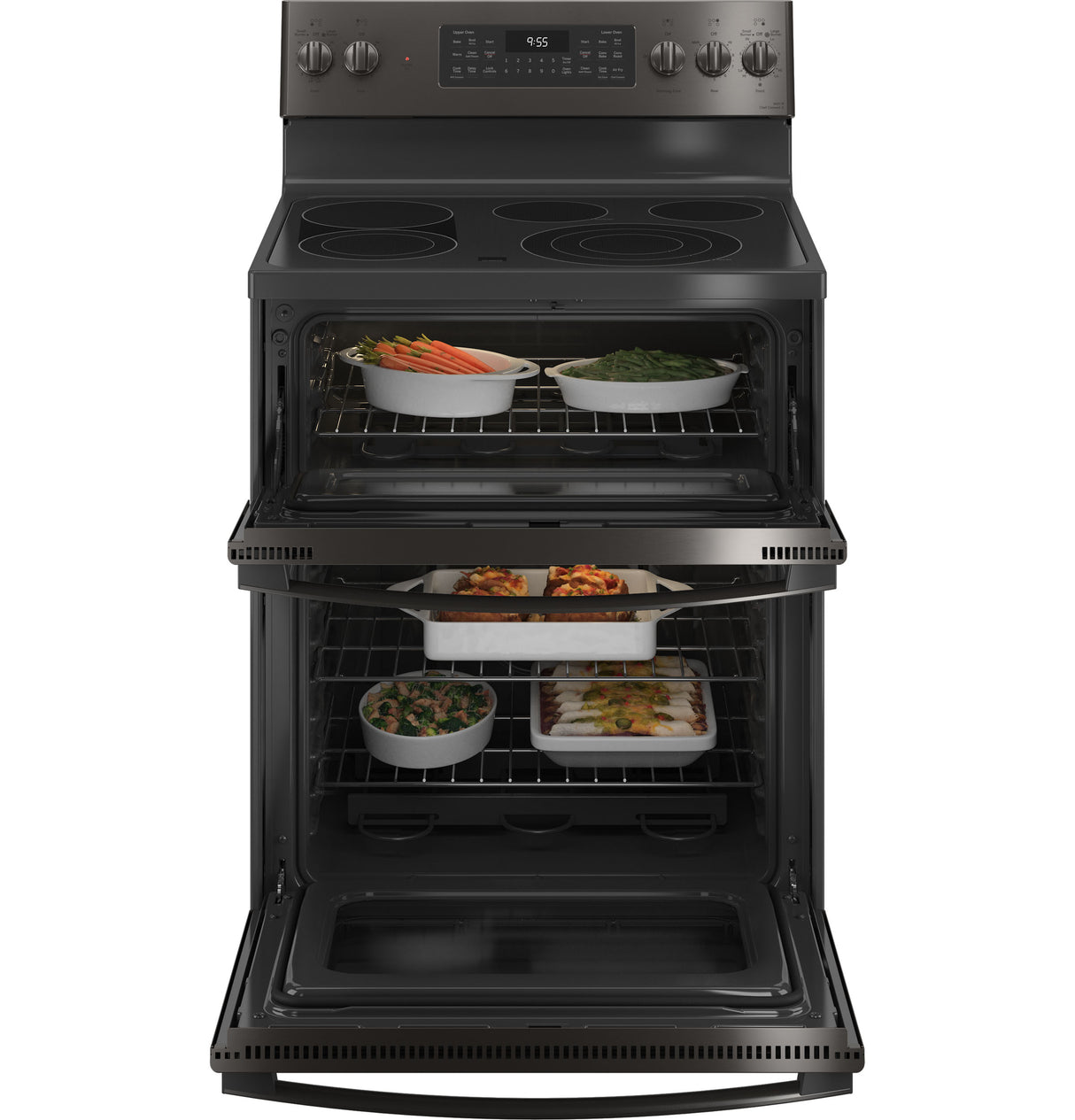 GE Profile(TM) 30" Smart Free-Standing Electric Double Oven Convection Range with No Preheat Air Fry - (PB965BPTS)