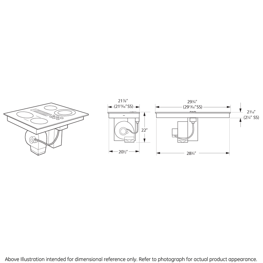 GE Profile(TM) 30" Downdraft Electric Cooktop - (PP9830DRBB)