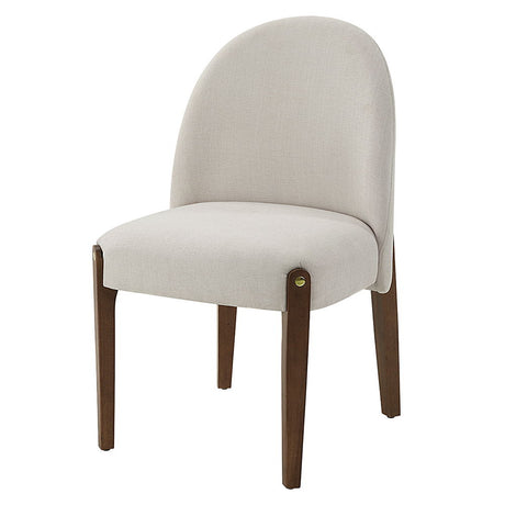 Gamarya - Side Chair (Set of 2) - White Fabric & Oak