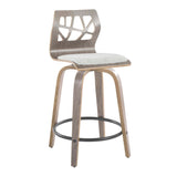 Folia - 24" Fixed-height Barstool (Set of 2) - Gray