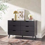 Mid-Century Hans 6 Drawer Dresser With Cut-Out Handles