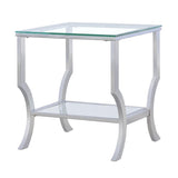 Saide - Square Glass Top Side End Table - Chrome