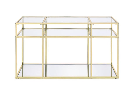 Uchenna - Sofa Table - Clear Glass & Gold Finish