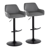 Daniella - Adjustable Barstool With Swivel - Black Metal (Set of 2)