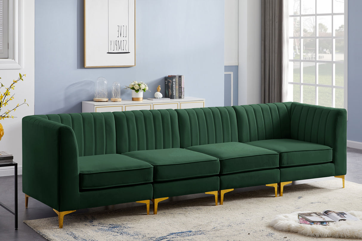 Alina - Modular Sectional - Green - Fabric - Modern & Contemporary