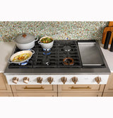 Caf(eback)(TM) 48" Commercial-Style Gas Rangetop with 6 Burners and Integrated Griddle (Natural Gas) - (CGU486P2TS1)