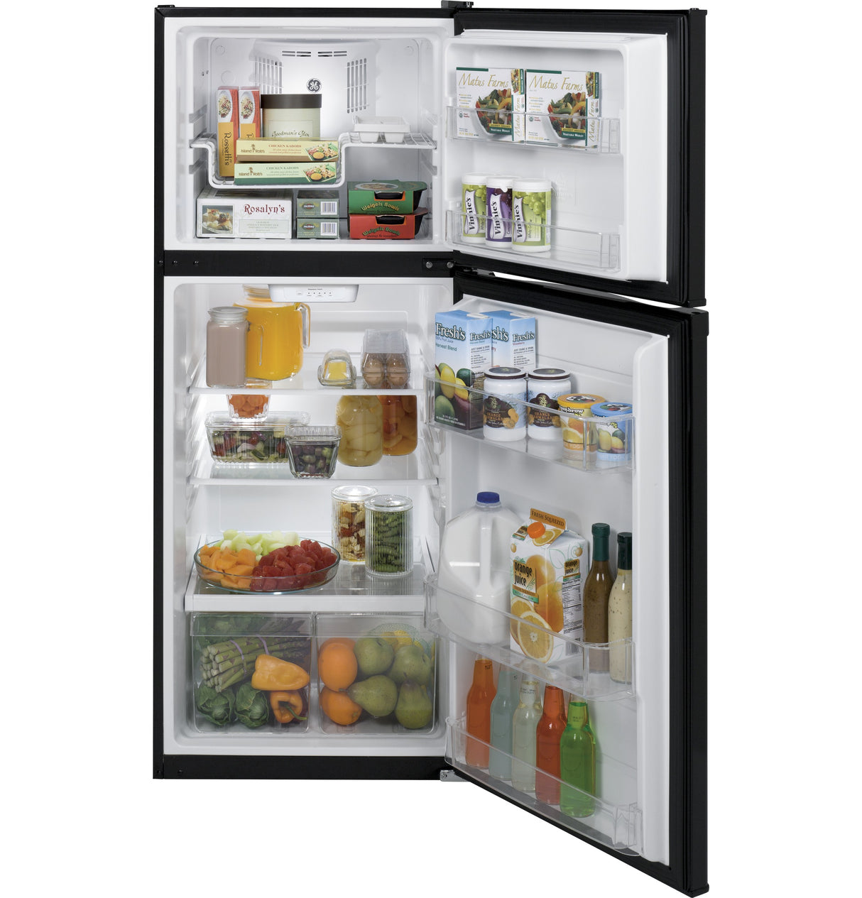 GE(R) ENERGY STAR(R) 11.6 cu. ft. Top-Freezer Refrigerator - (GPE12FGKBB)