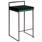 Fuji - Stackable Counter Stool With Cushion - Black Metal