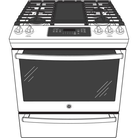 GE(R) 30" Slide-In Front-Control Convection Gas Range - (JGS760SELSS)