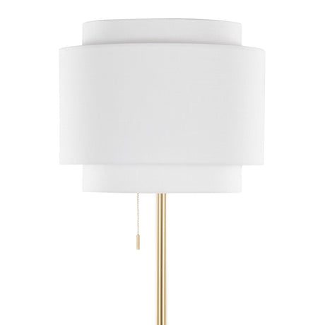 Salon - Reader 63" Metal Floor Lamp - Gold Metal With White Linen Shade from Grandview Gallery