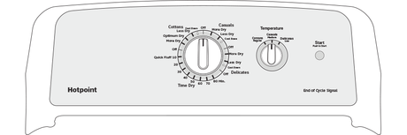 Hotpoint(R) 6.2 cu. ft. Capacity aluminized alloy Electric Dryer - (HTX24EASKWS)