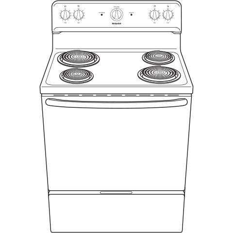 Hotpoint(R) 30" Free-Standing Electric Range - (RBS160DMBB)