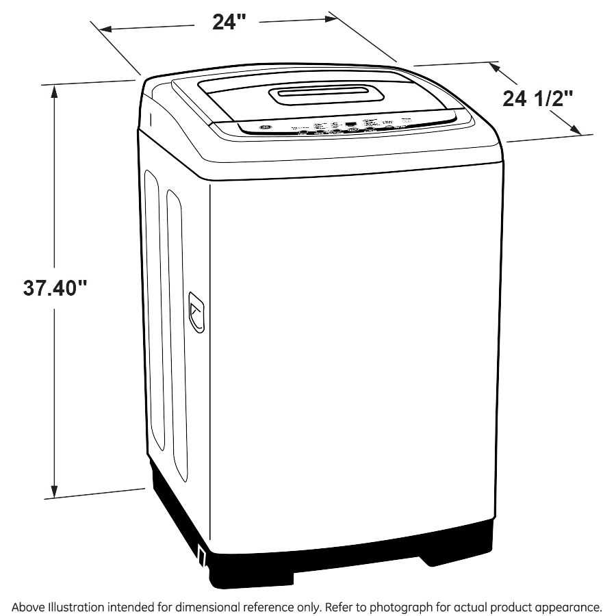 GE(R) Space-Saving 2.8 cu. ft. Capacity Stationary Washer with Stainless Steel Basket - (GNW128SSMWW)