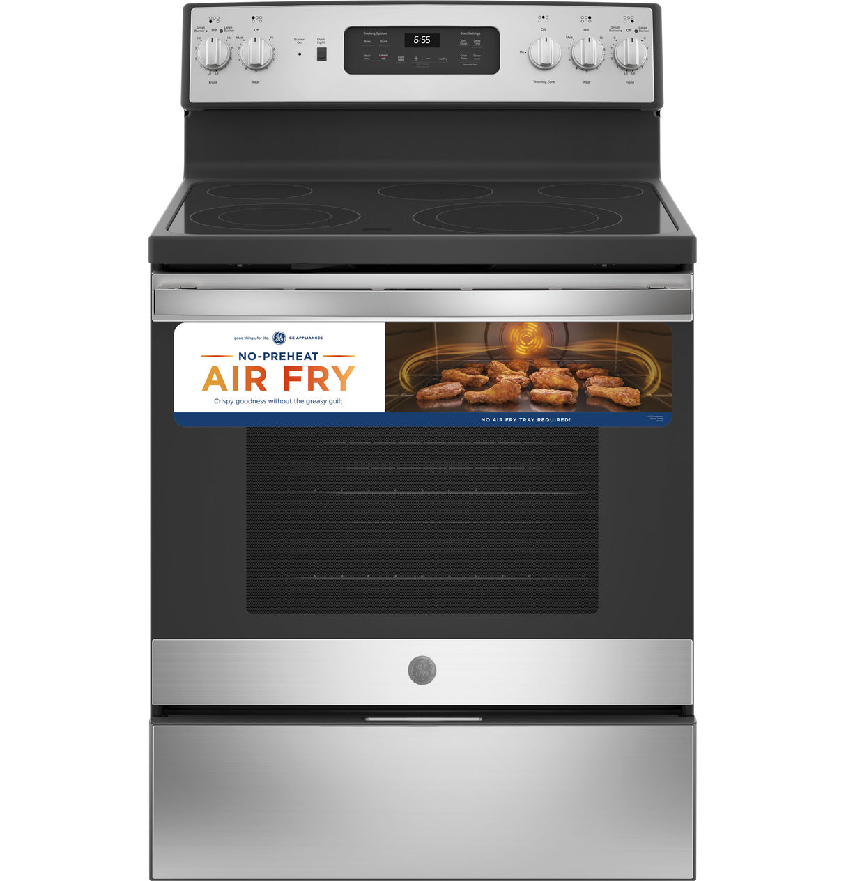 GE(R) 30" Free-Standing Electric Convection Fingerprint Resistant Range - (JB655YKFS)