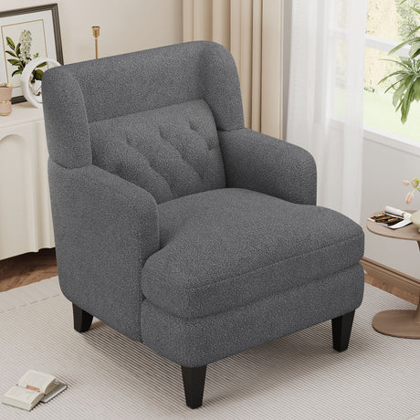 Upholstered Accent Chair Tufted Armchair For Living Room And Bedroom