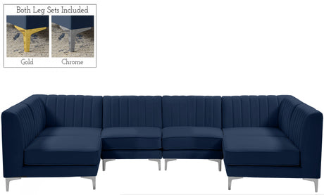 Alina - Modular Sectional 6 Piece - Navy - Fabric