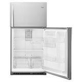 33" Wide Top Freezer Refrigerator - 21 Cubic Feet - Monochromatic Stainless Steel