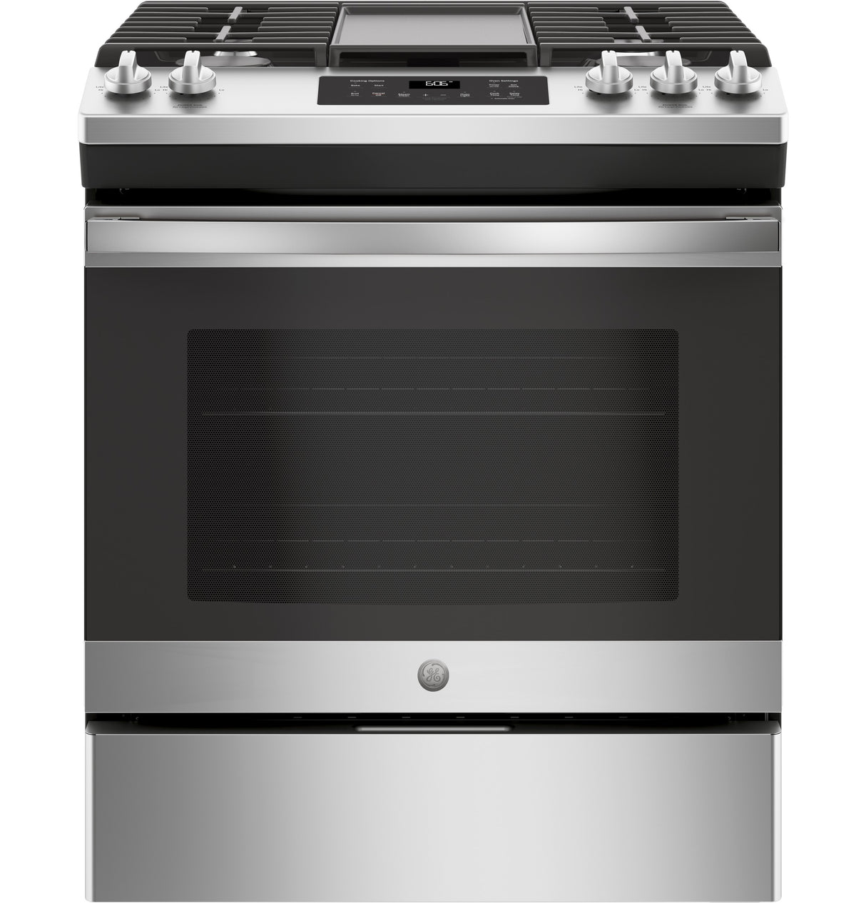 GE(R) 30" Slide-In Front Control Gas Range - (JGSS66SELSS)