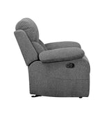 Kalen - Chenille Sofa With Drop Down Table - Gray