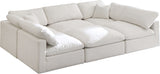 Plush - Velvet Standart Comfort Modular Sectional 6 Piece - Cream - Modern & Contemporary