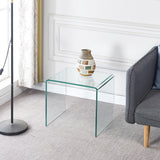 Small Clear Glass Side & End Table, Tempered Glass End Table Small Coffee Table - Transparent