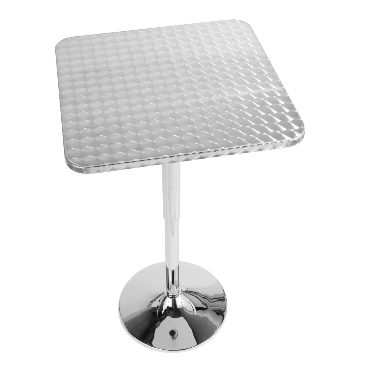 Bistro - Adjustable Square Bar Table - Silver