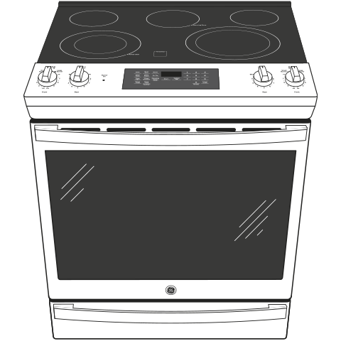 GE(R) 30" Slide-In Electric Convection Range with No Preheat Air Fry - (JS760DPWW)