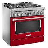 KitchenAid 36'' Smart Commercial-Style Gas Range With 6 Burners - Passion Red