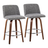 Toriano - Mid-Century Modern Fixed Height Counter Stool With Round Footrest (Set of 2)