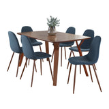 Folia Pebble - 7 Piece Mid Century Modern Dining Set