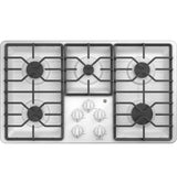 GE(R) 36" Built-In Gas Cooktop with Dishwasher-Safe Grates - (JGP3036DLWW)