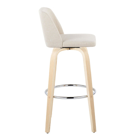 Toriano - 30" Fixed-height Barstool (Set of 2) - Cream Noize