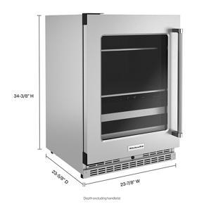 24" Beverage Center With Glass Door And Metal-Front Racks - Pearl Silver