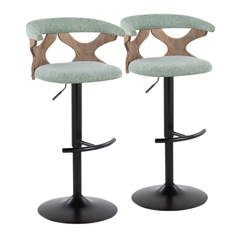 Gardenia - Adjustable Barstool (Set of 2) - Black Base & Brown Backrest