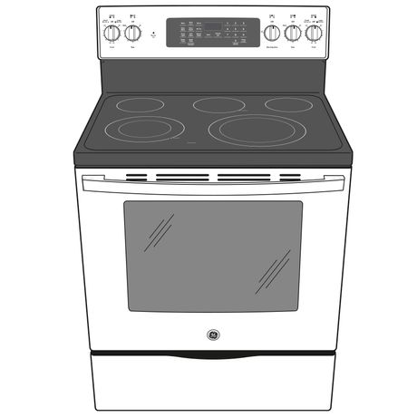 GE(R) 30" Free-Standing Electric Convection Range with No Preheat Air Fry - (JB735DPWW)