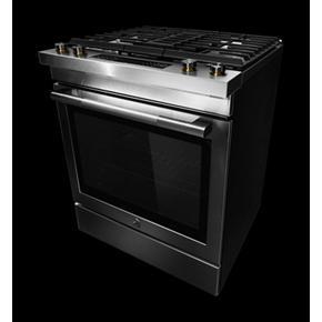 Rise 30" Dual-Fuel Downdraft Slide-In Range - Stainless Steel