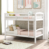 80.51" Twin Over Twin Bunk Bed With Ladder - White