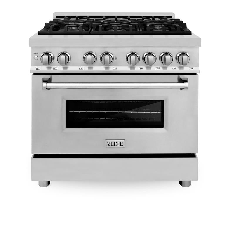 ZLINE 36 in. Dual Fuel Range with Gas Stove and Electric Oven in Stainless Steel (RA36) [Color: Stainless Steel] - (RA36)