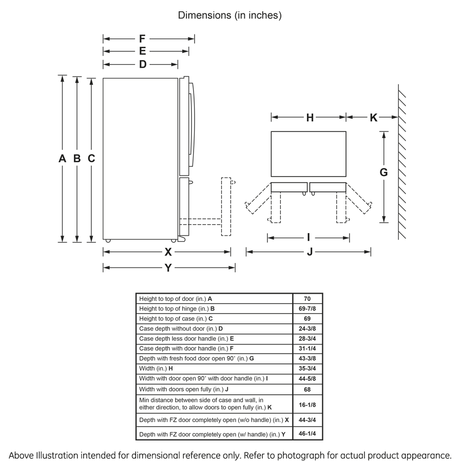 GE(R) ENERGY STAR(R) 23.1 Cu. Ft. Counter-Depth Fingerprint Resistant French-Door Refrigerator - (GWE23GYNFS)