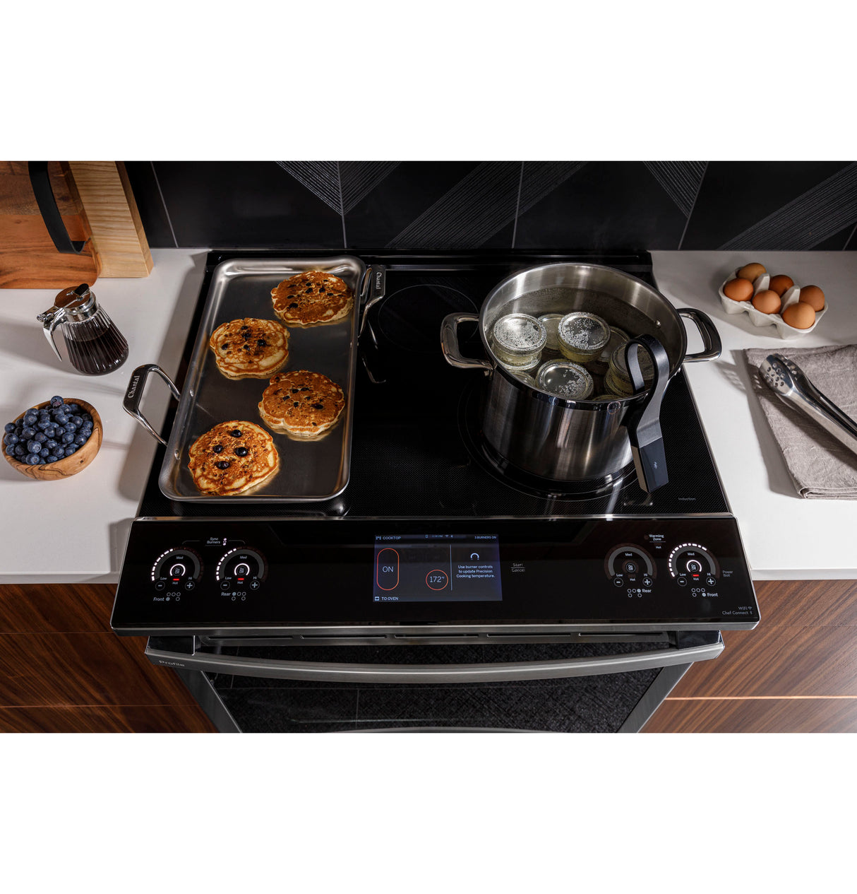 GE Profile(TM) 30" Smart Slide-In Front-Control Induction Fingerprint Resistant Range with In Oven Camera - (PHS93XYPFS)