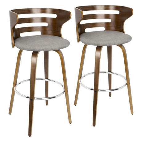 Cosi - 30" Fixed-Height Barstool (Set of 2) - Gray Backrest