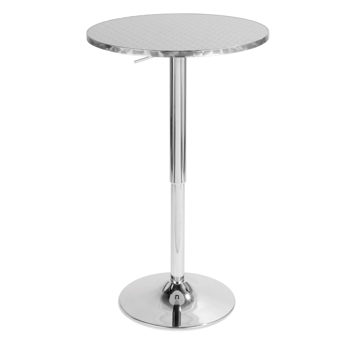 Bistro - Adjustable Round Bar Table - Silver