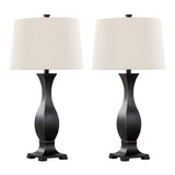 Riley - 29" Polyresin Table Lamp - Oil Rubbed Bronze Polyresin With Oat Linen Shade from Grandview Gallery (Set of 2)