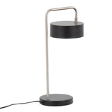 Puck - Contemporary Table Lamp - Nickel / Black